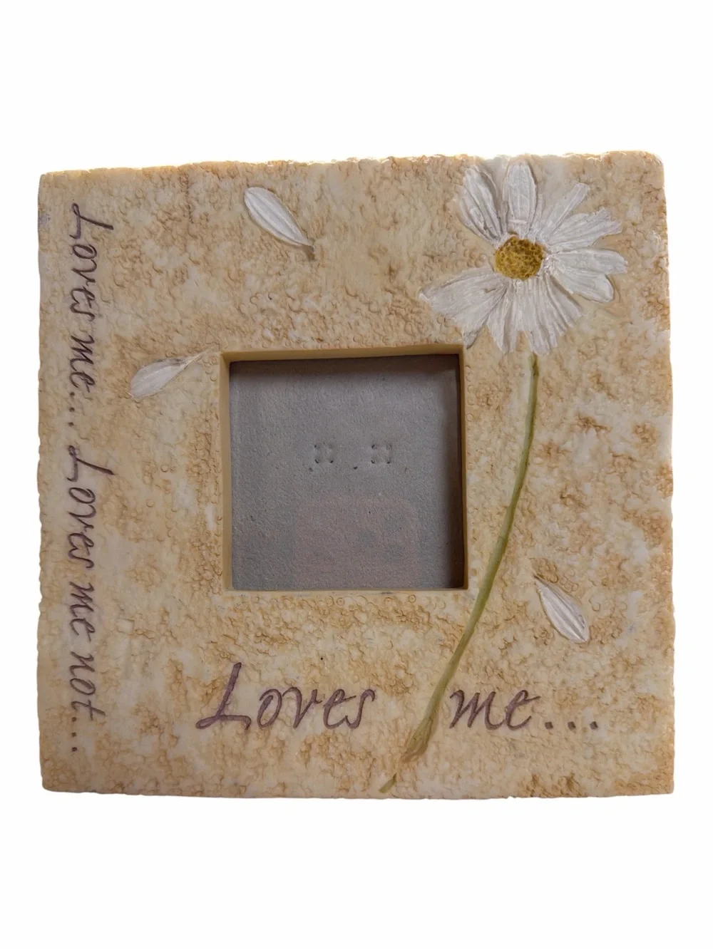 Decorative Resin “Loves Me' Daisy Photo Frame - Cream